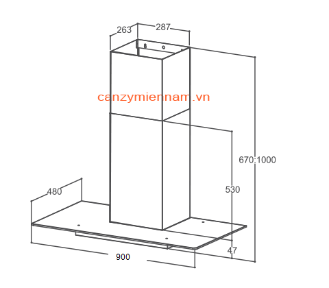 Máy hút khói chữ T CANZY CZ K79